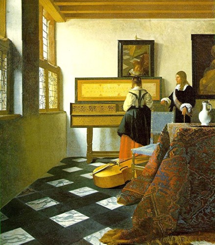 peinture,vermeer,lecçon de musique